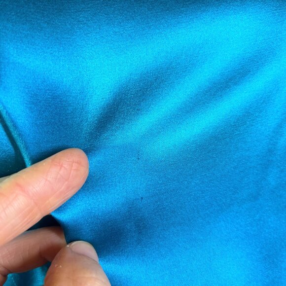 Doncaster Size 12 Teal Silk Sleeveless Satin Top Zip Back - Picture 3 of 12